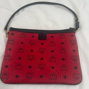 MCM Red and Black Leather Shoulder Bag in great condition.😍